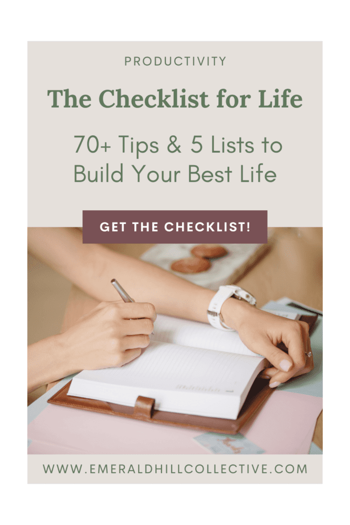 checklist for life emerald hill collective Pinterest image